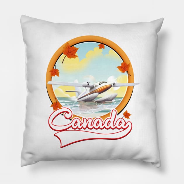 Canada travel logo Pillow by nickemporium1