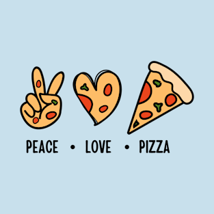 Peace Love Pizza Funny T-Shirt