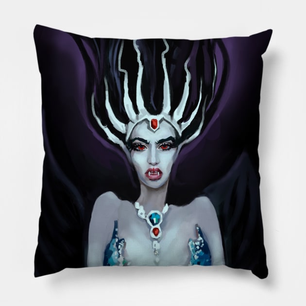 Mermaid is a vampire. Pillow by ElizabethNspace