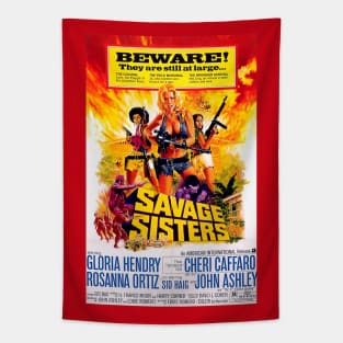 Vintage Movie Poster - Savage Sisters Tapestry