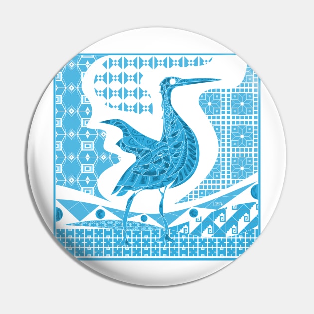 mexican garza egret bird in talavera porcelain patttern ecopop art Pin by jorge_lebeau