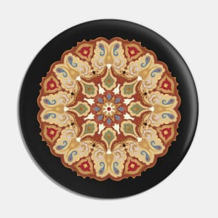 Colored and golden round pattern Pin