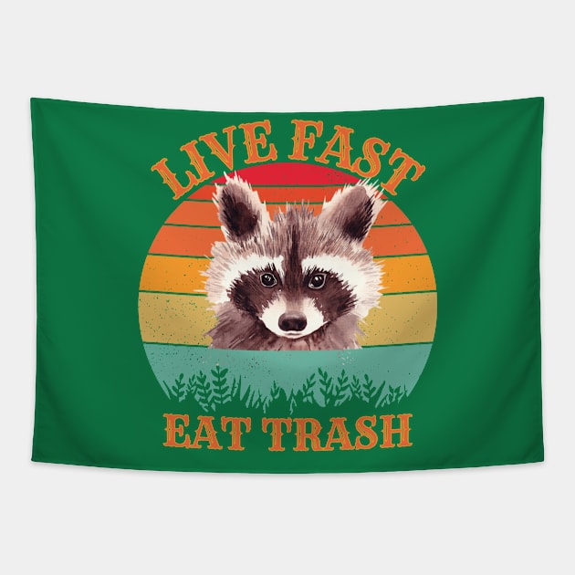 live fast eat trash Tapestry by Drawab Designs