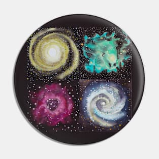 Galaxy and Nebula Outer Space Collage Pin