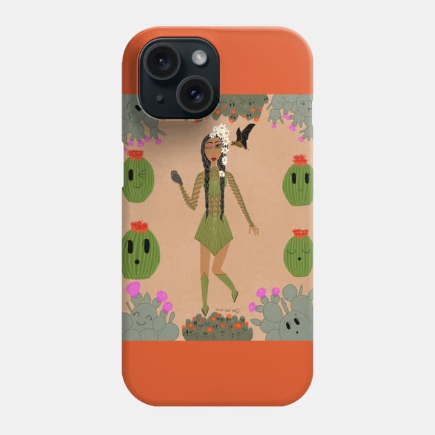 Sonoran Desert Cactus Faerie Phone Case by DebiCady