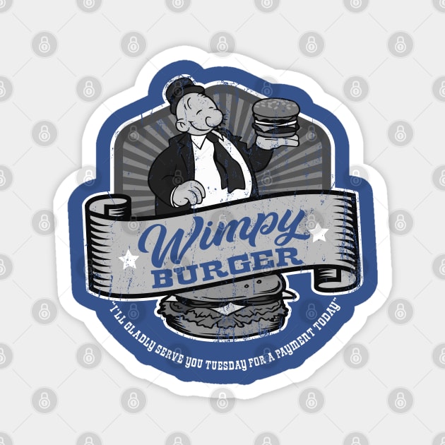 Wimpy Burger Faded Patch Magnet by Alema Art