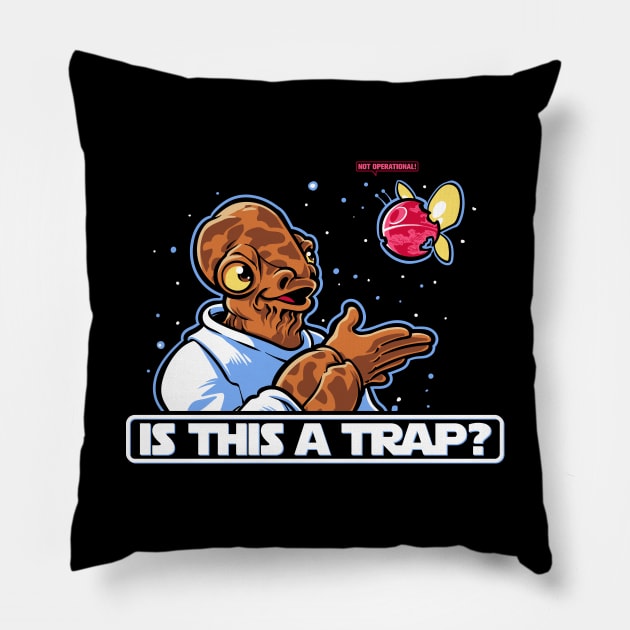 Is This A Trap? Pillow by obvian