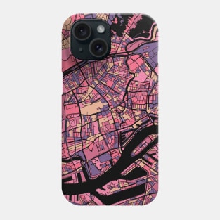 Rotterdam Map Pattern in Purple & Pink Phone Case