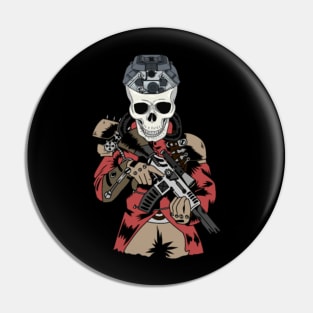 Steampunk Horror Skull Fantasy Army Halloween Pin