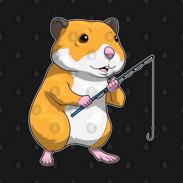 Hamster Fisher Fishing rod Fishing by Markus Schnabel