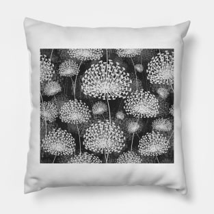 Dandelions (Black and White) Pillow