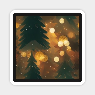 Festive Christmas Tree with Twinkle Lights and Bokeh Magnet