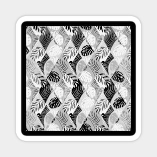 Black and White Tropical Diamonds Magnet