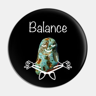 Rockhound Lotus Yoga Pose - Funny Balance Mental Health Rockhounding Pin