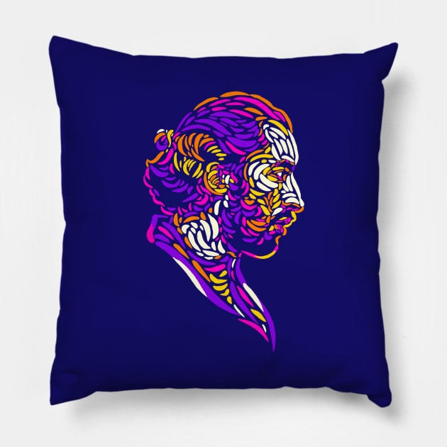 Lomepal abstract portrait Pillow by BAJAJU