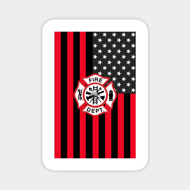 Copy of Firefighter Gifts, Thin Red Line Flag Magnet by 3QuartersToday