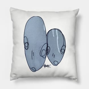 Twins - Hand Drawn Wall Print over Paint Pen Pillow