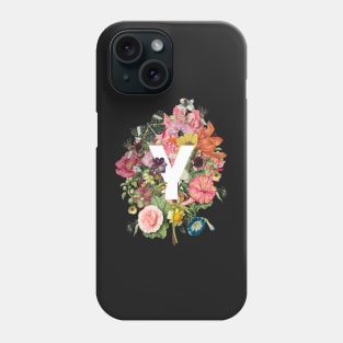 Letter Y with Vintage Flowers Phone Case
