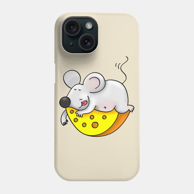 I Dream of Cheese - Funny Mouse Sleeping on Cheese Phone Case by CoolFactorMerch