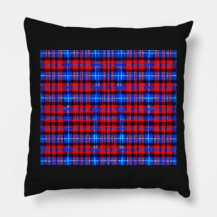 Red White and Blue Aesthetic Tartan Pattern - Patriotic Plaid Quilt 2 Pillow