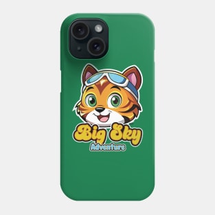 Cute Tiger Skiing Big Sky Phone Case