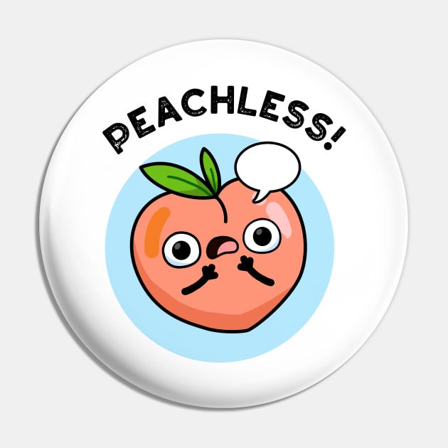 Peachless Cute Speechless Peach Pun Pin by punnybone