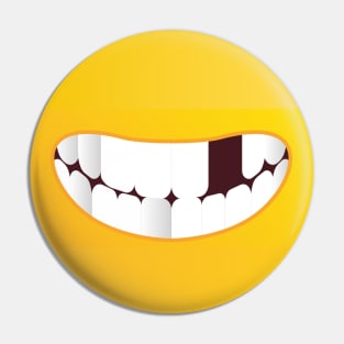 Yellow mouthed toothless grin Pin