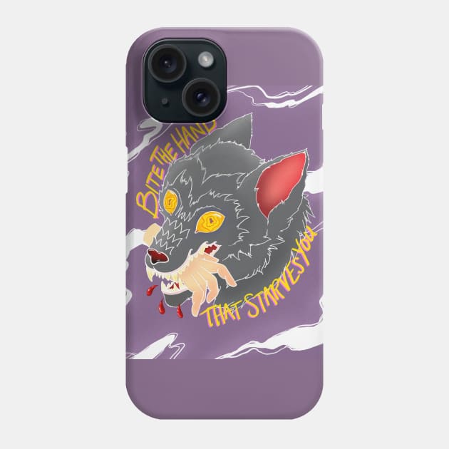 Wolf - Bite The Hand Phone Case by toastedmomos