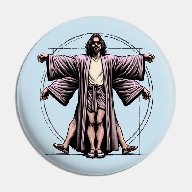 Vitruvian Dude Da Vinci Vitruvian Man Big Lebowski Pin by GIANTSTEPDESIGN