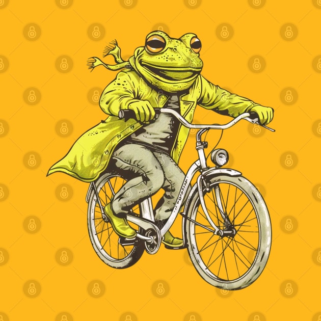 Funny Frog On A Bike by OscarVanHendrix