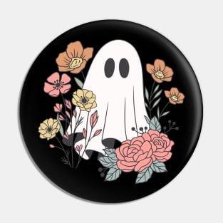 ghost and flowers Pin