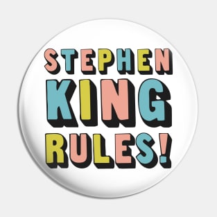 Stephen King Rules / Typography Design Pin