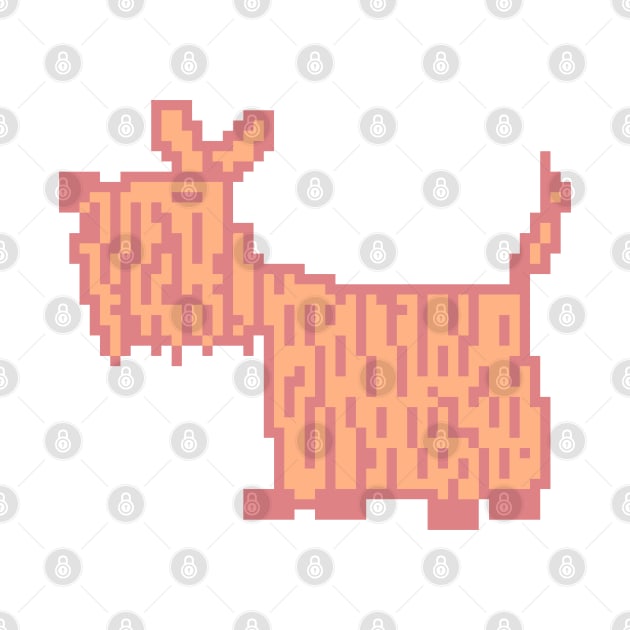 Pixelart Dog Peach Fuzz Pantone Color of the Year 2024 by ellenhenryart