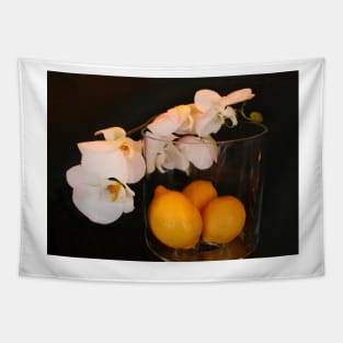 Still Life In Paris .. Orchids & Lemons Tapestry