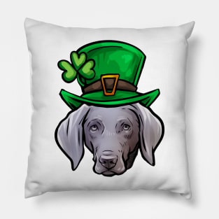 St Patricks Day Weimaraner Pillow