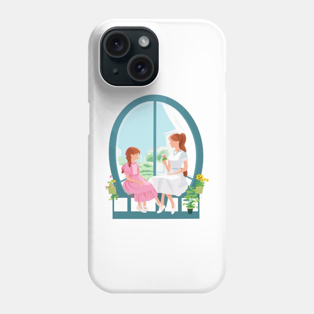 Mother daughter love Phone Case by designfurry 