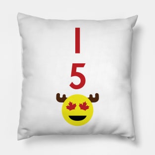 Canada 150 Emoji - Red/Yellow Pillow