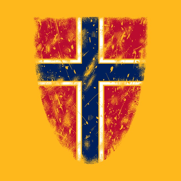 Norway Flag In A Coat Of Arms by Nikokosmos