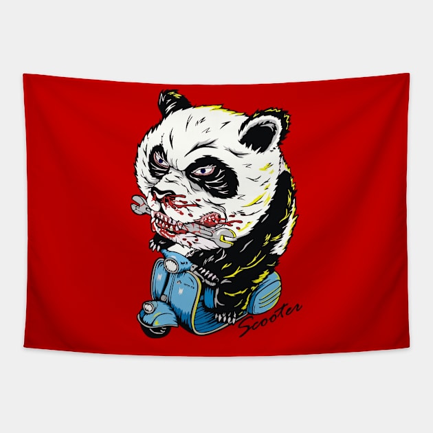 Angry Panda Tapestry by Putra Samudra21