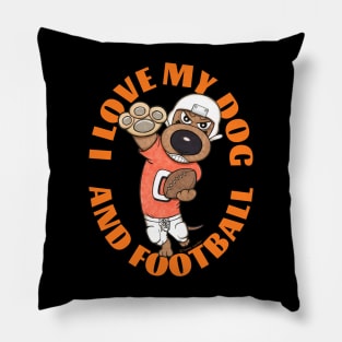 Cute Funny Doxie Dachshund Dog Football Player Pillow