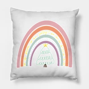 Boho Tis the Season Rainbow Pillow