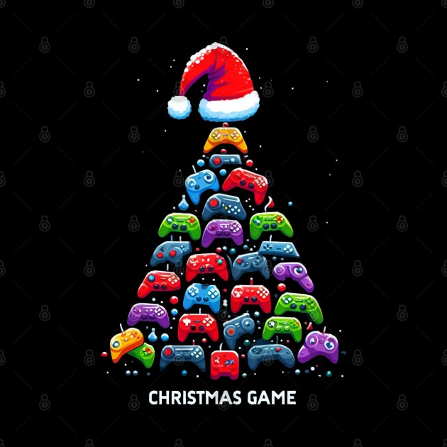 Video Game Controller Christmas Santa Gamer Boys by BukovskyART