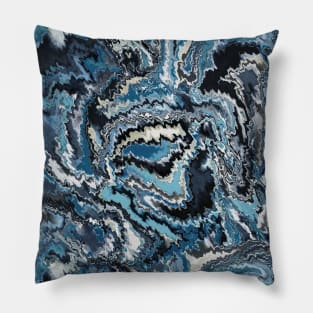 Blue swirl watercolor Pillow