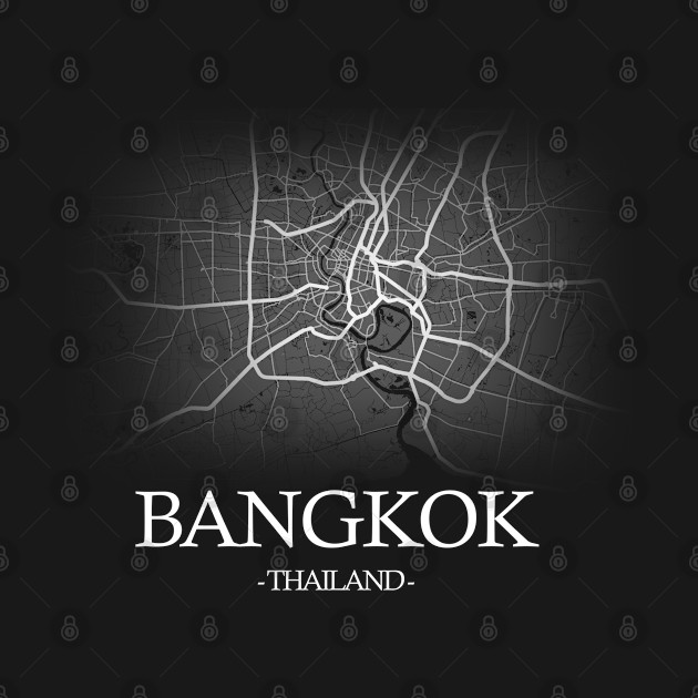 Discover Bangkok City Map - White Cartography - Bangkok - T-Shirt