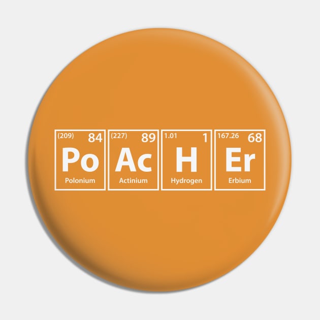 Poacher (Po-Ac-H-Er) Periodic Elements Spelling Pin by cerebrands