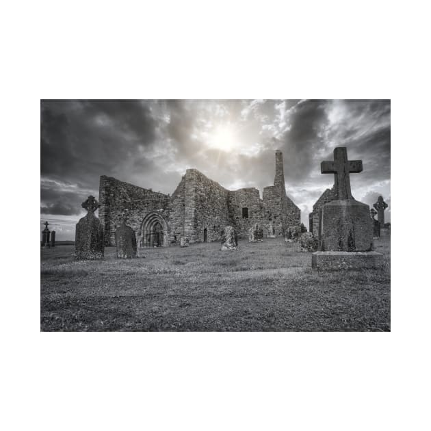 Clonmacnoise monastery ruins on the Shannon in Ireland by Offiinhoki