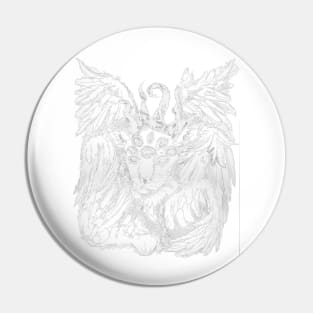 cursed lamb white transparent Pin