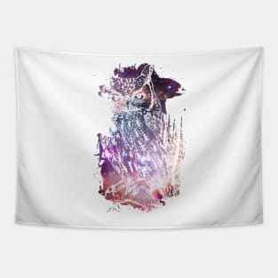 Cosmic Owl Tapestry