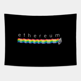 Ethereum rainbow with Ether logo in Premium Material Tapestry