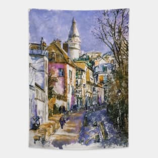 Quiet Street in Montmartre - Rue de L'abreuvoir Tapestry